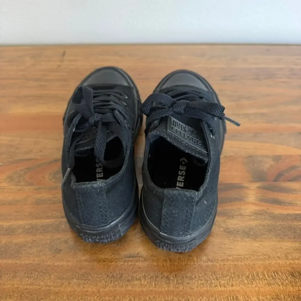 Converse Chuck Taylor All-Star Black on Black Low Top Sneakers - Youth Size 12